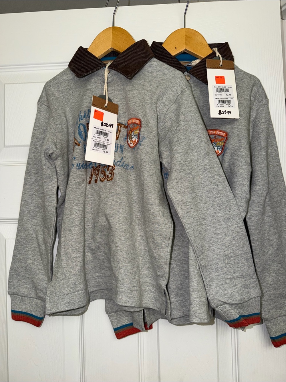 NWT Boys Swiss Alps Ski Henley Pullover | Gray 6Y, 7Y | $58